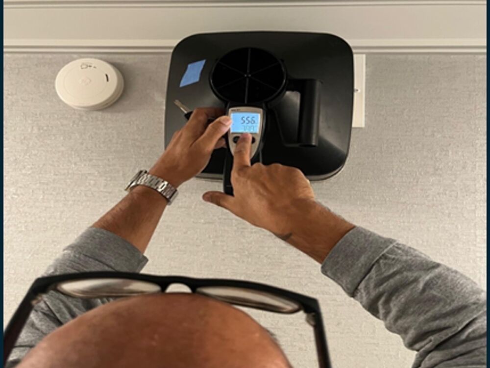 Measuring airflow within the apartments Large