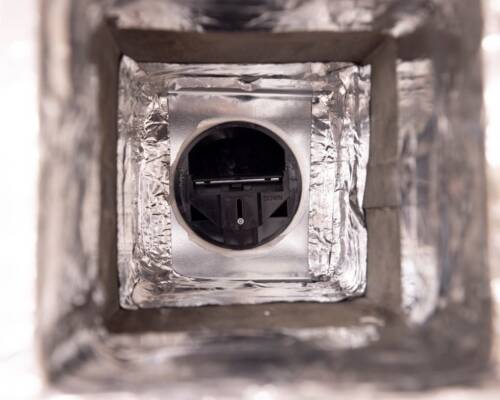 New vents and dampers installed in kitchens and bathrooms Large