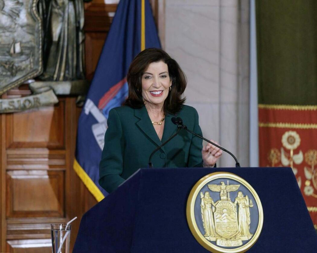 Hochul lectern